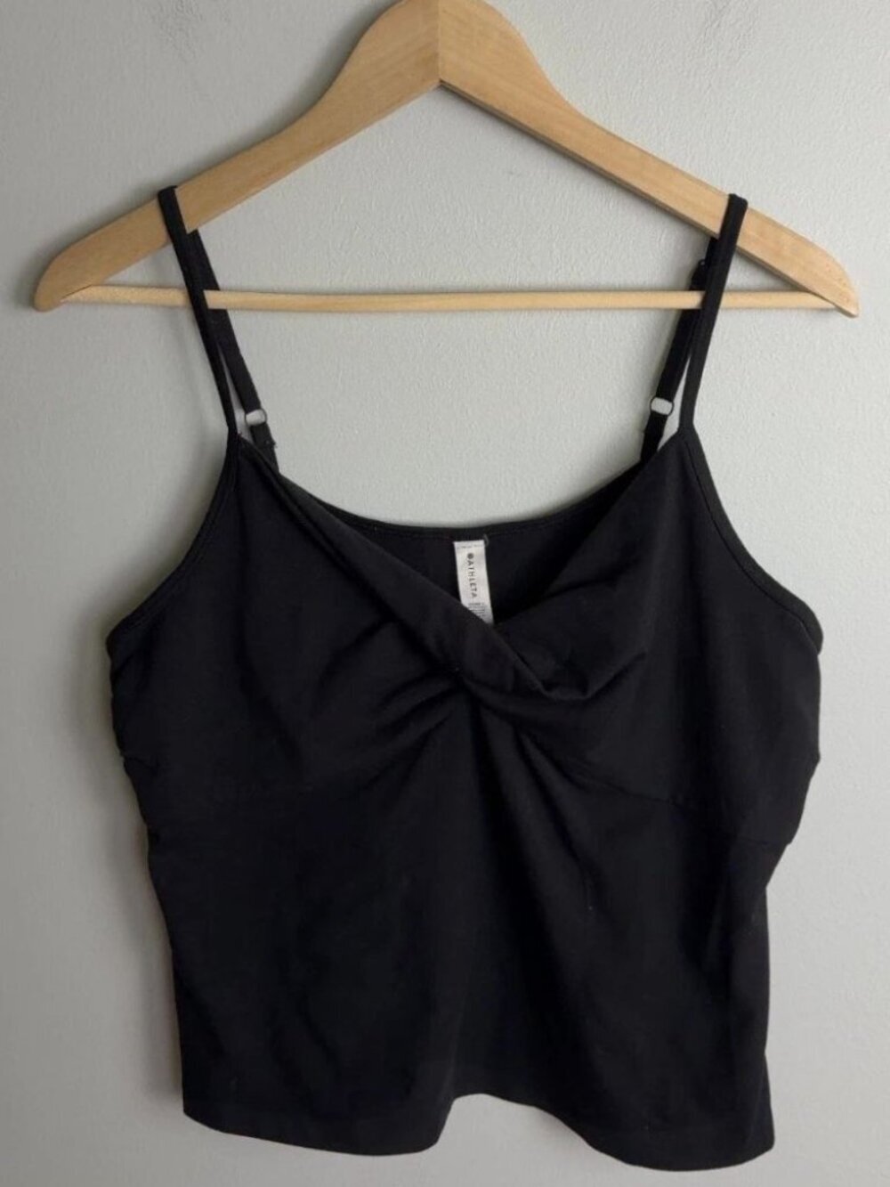 Athleta Powervita Twist Cami Tank Top Black Size XL Adjustable Women’s
